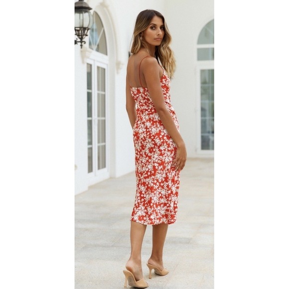 Red Floral Top Of The Charts Midi Dress Hello‎ Molly Formal - Picture 2 of 5